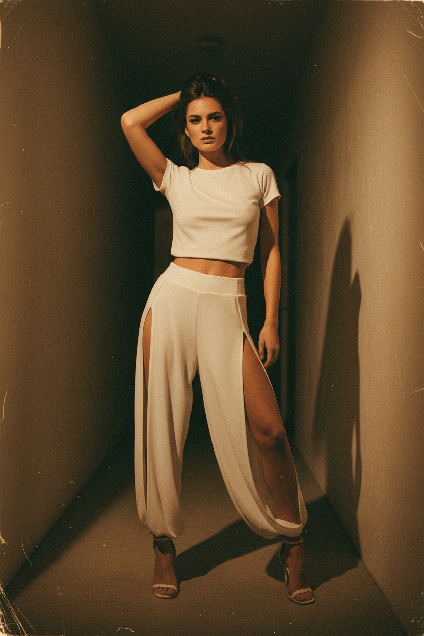 Pantalones con diseño de abertura lateral - LÚVORA