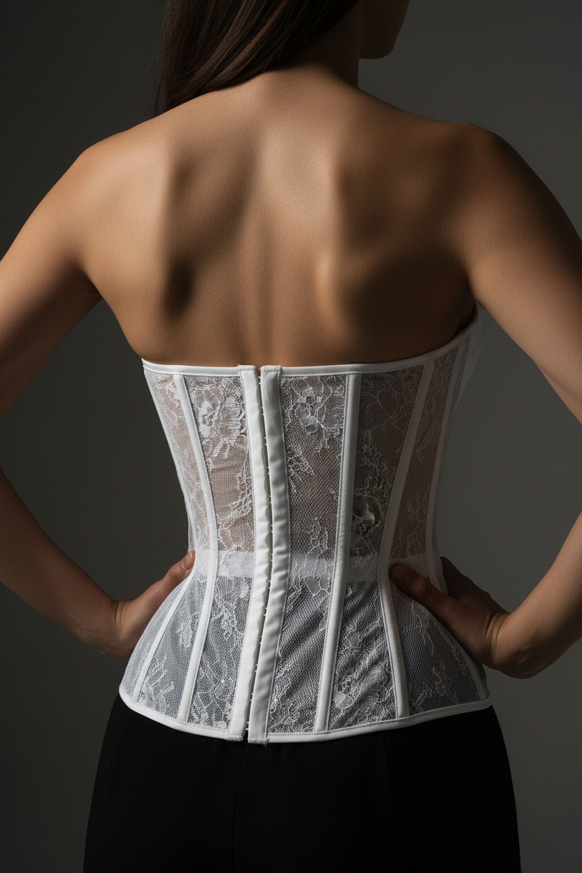 Corset Elegante Sin Tirantes de Encaje - LÚVORA