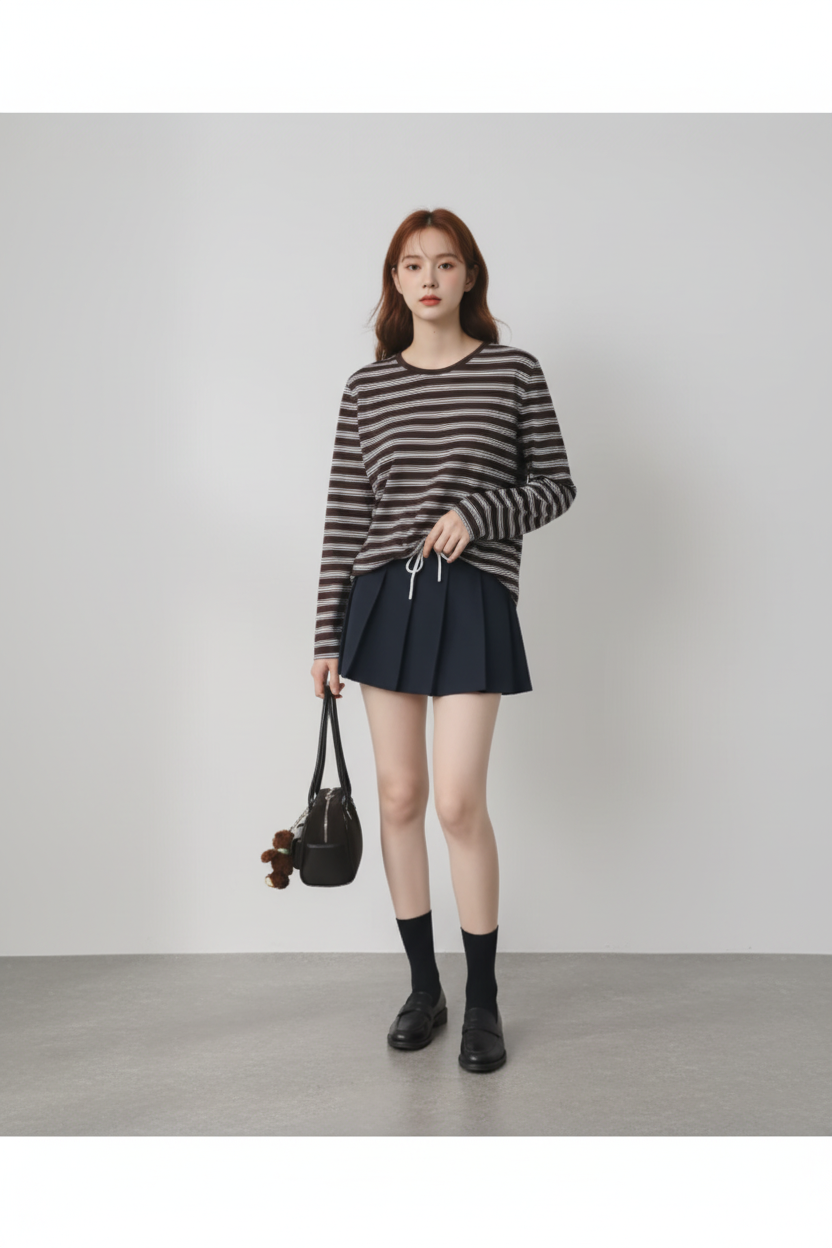 Camiseta Oversize Retro a Rayas - LÚVORA