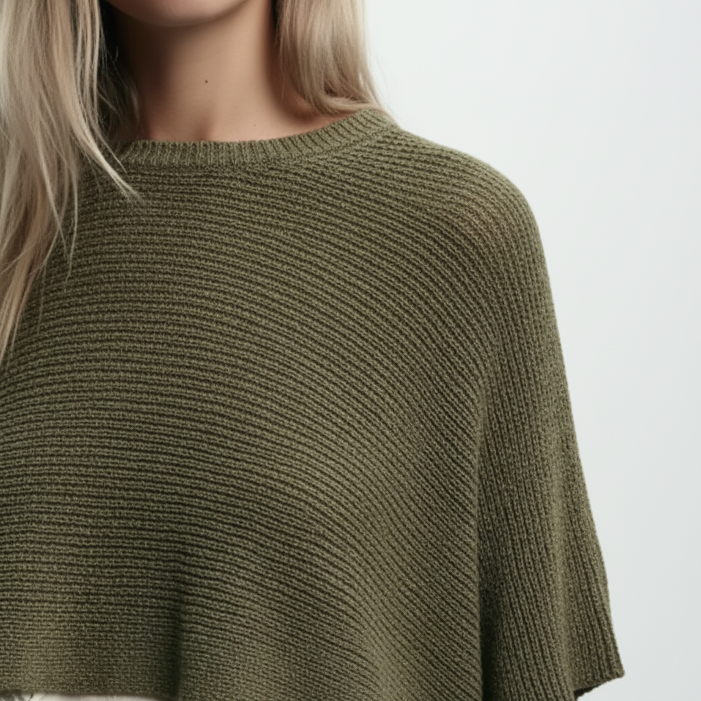 Suéter Verde de Punto con Encaje - LÚVORA