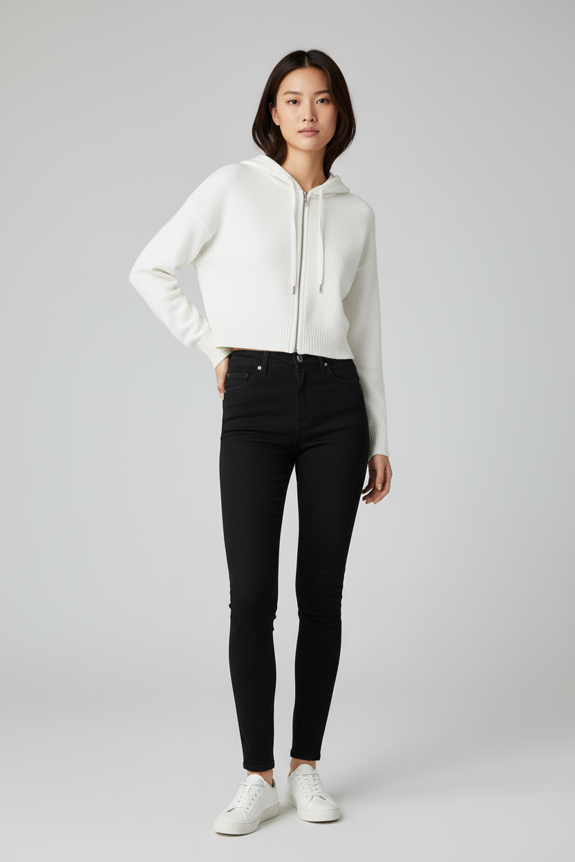 Cárdigan Con Capucha y Cremallera Chic - LÚVORA