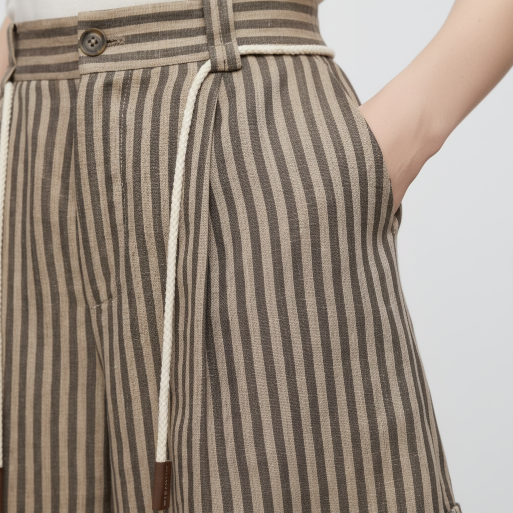 Conjunto de Top y Shorts de Lino Stripes Chic - LÚVORA