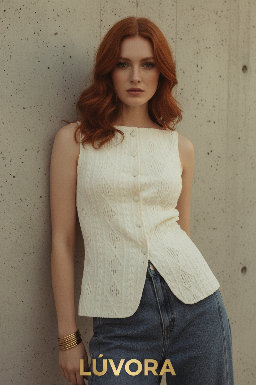 Camisa Estructurada con Textura Geométrica - LÚVORA