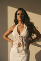 Top Crop Sexy con Volantes de Encaje - LÚVORA