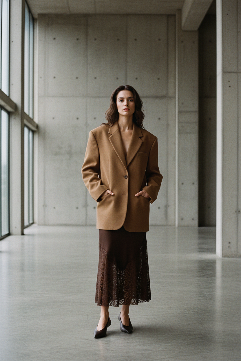 Falda Patchwork Encaje Cintura Alta - LÚVORA