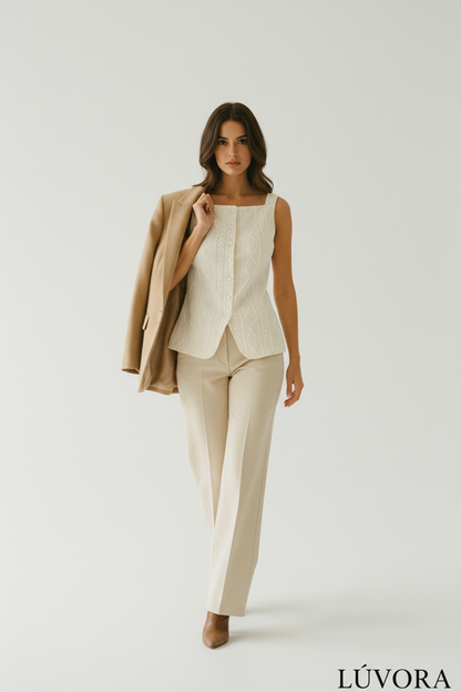 Camisa Estructurada con Textura Geométrica - LÚVORA