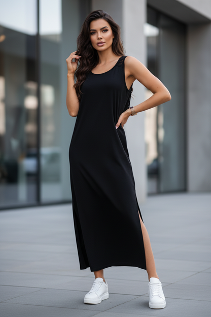 Vestido Midi Sin Espaldas con Encaje - LÚVORA