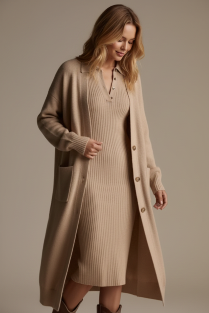 Vestido Camisero de Punto Premium - LÚVORA