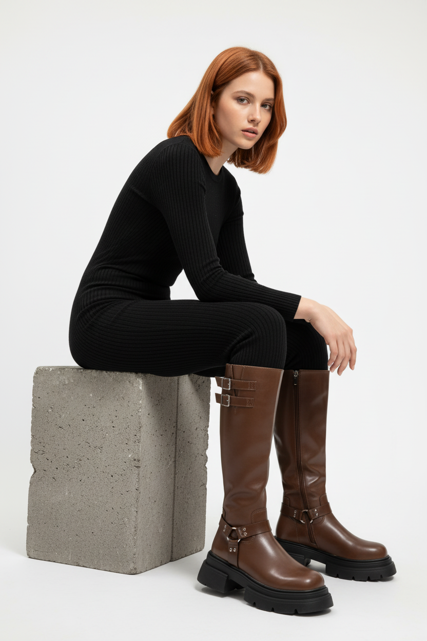 Botas Elegantes de Cuero hasta la Rodilla - LÚVORA