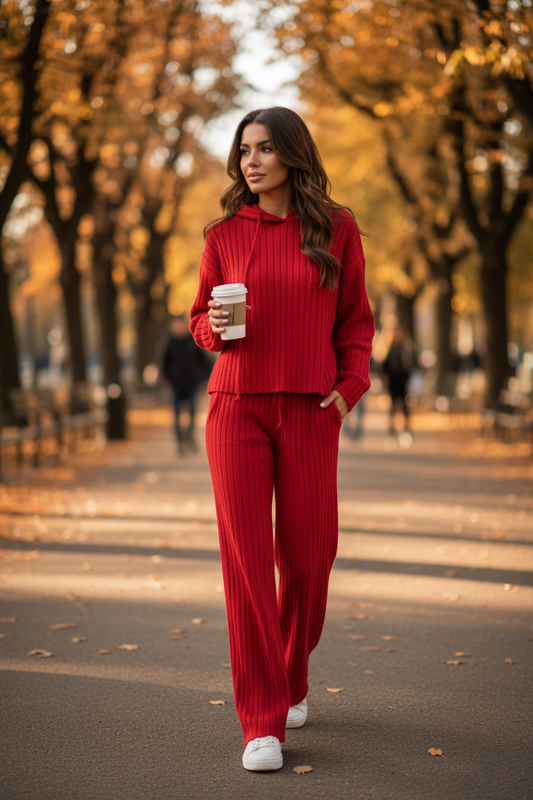 Conjunto Sofisticado de Sudadera con Capucha