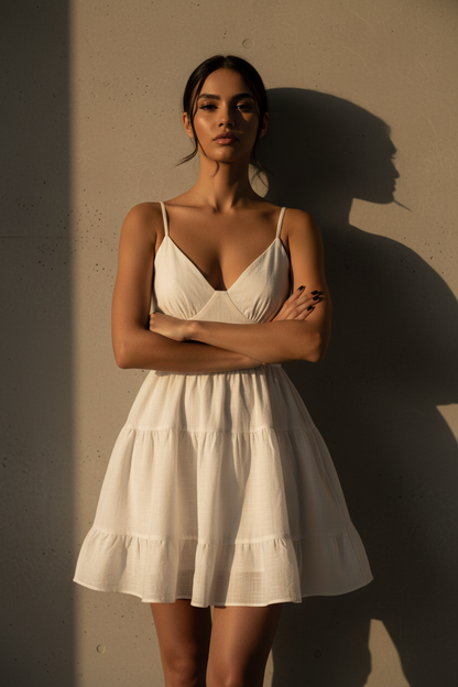 Vestido A-Line Lino y Algodón Vintage - LÚVORA