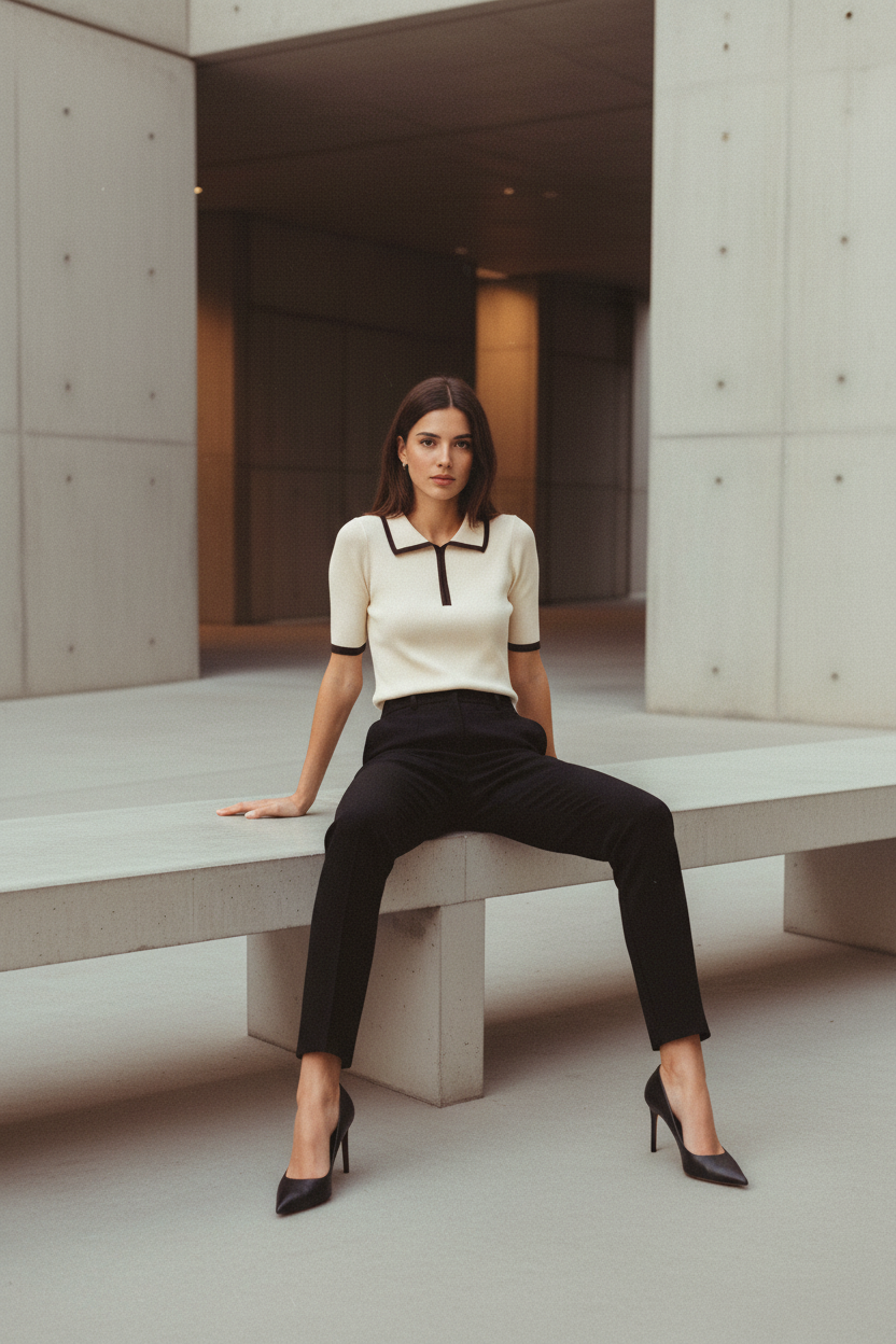 Top de Punto Color Block Sofisticado - LÚVORA