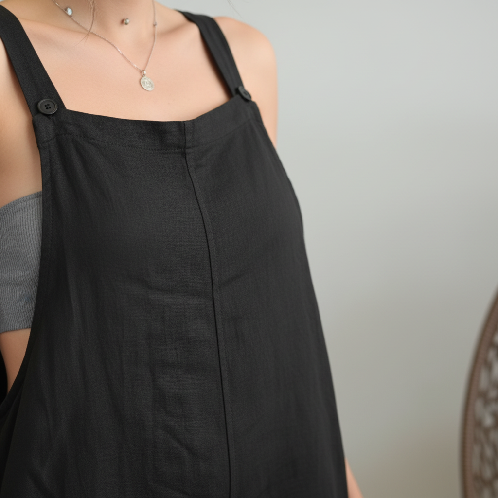 Mono holgado de lino y algodón - LÚVORA