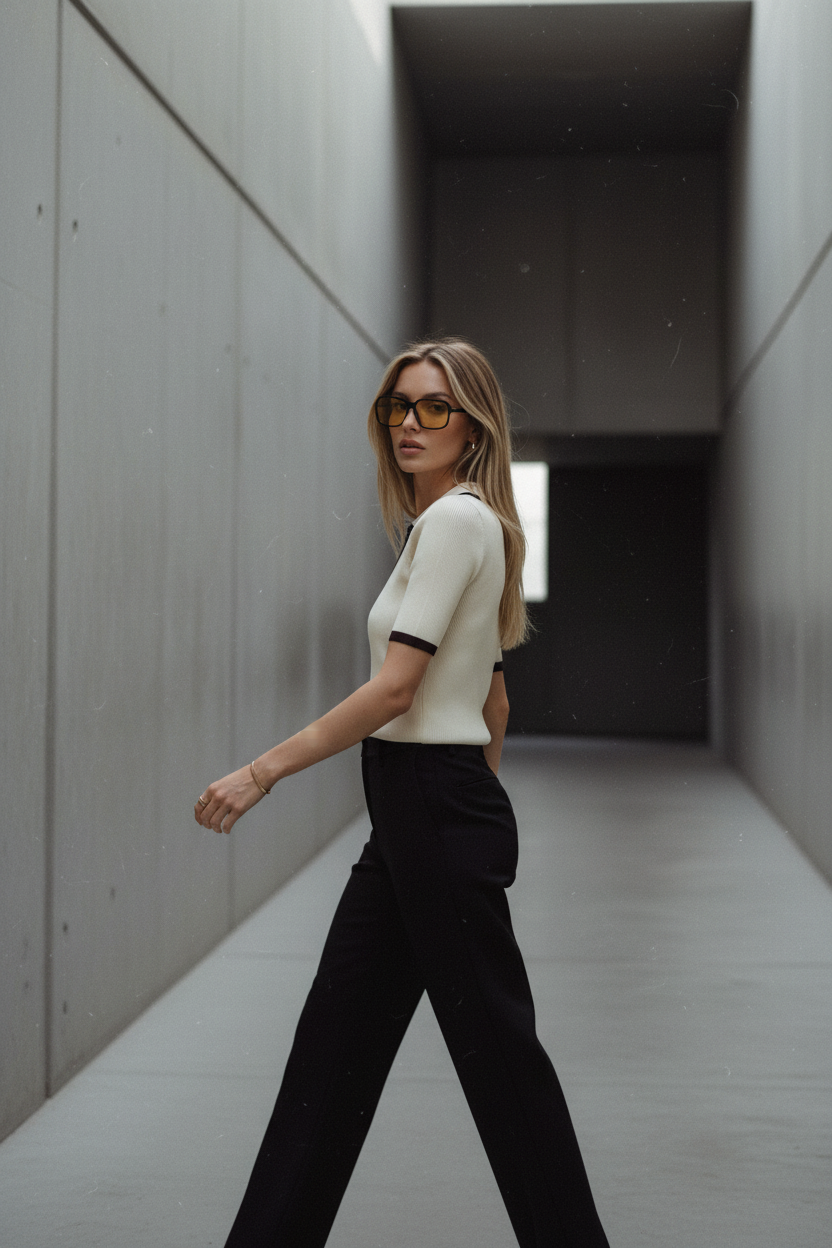 Top de Punto Color Block Sofisticado - LÚVORA