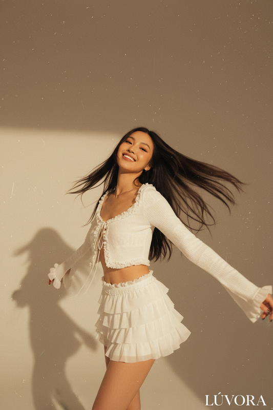 Conjunto Y2K Ruffle de Dos Piezas - LÚVORA
