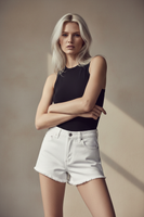 Pantalones Cortos Denim de Cintura Alta - LÚVORA