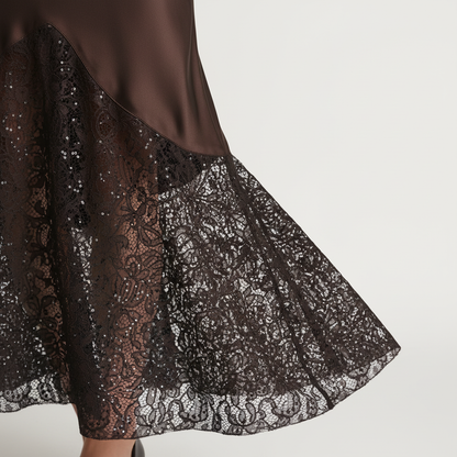 Falda Patchwork Encaje Cintura Alta - LÚVORA