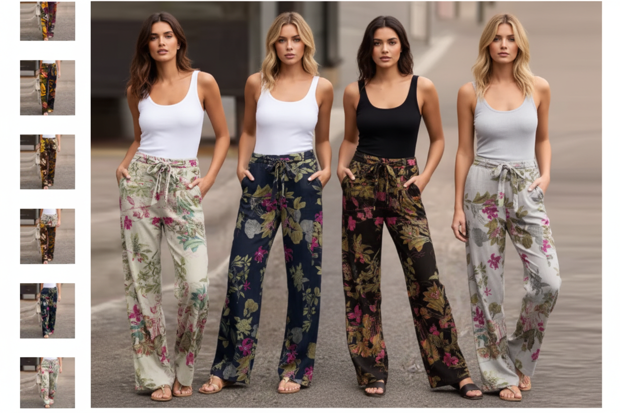 Pantalones Anchos Vintage de Alta Cintura - LÚVORA