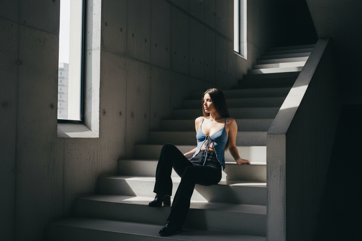 Top Chaleco Crop con Lazo Frontal - LÚVORA