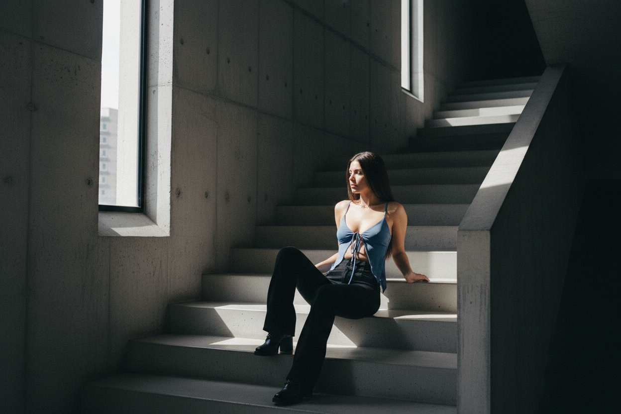 Top Chaleco Crop con Lazo Frontal - LÚVORA