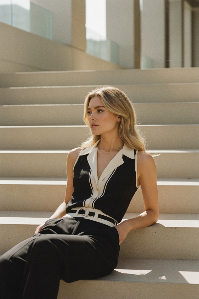 Camisa de Punto con Solapa - LÚVORA