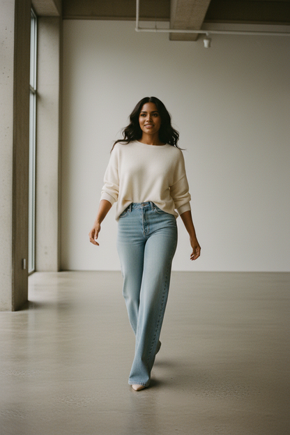 Pantalones Vaqueros Anchos Vintage Chic - LÚVORA