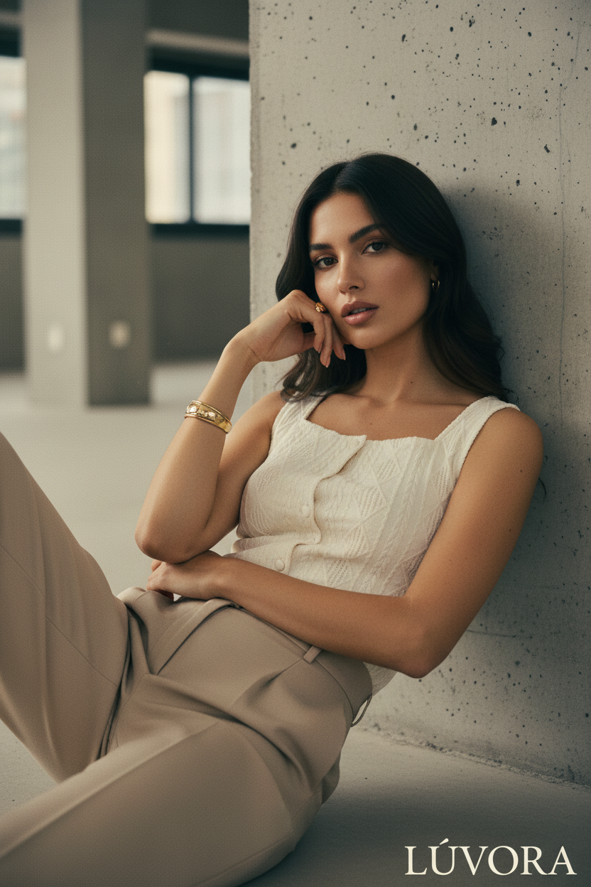 Camisa Estructurada con Textura Geométrica - LÚVORA