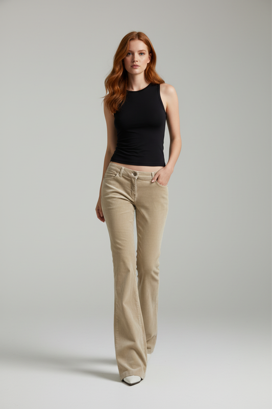 Pantalones de Corduroy Vintage Chic - LÚVORA