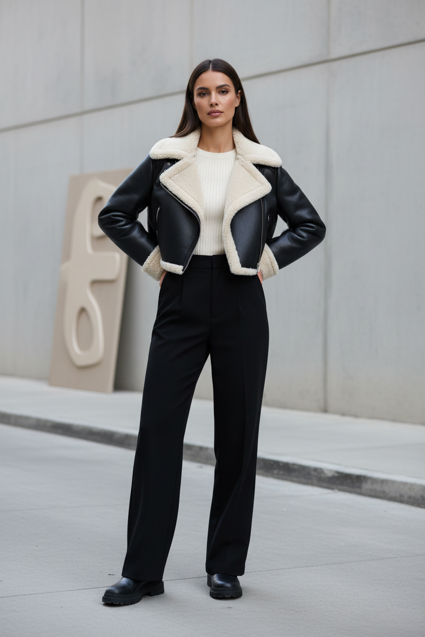 Chaqueta de Cuero Sintético Vintage - LÚVORA