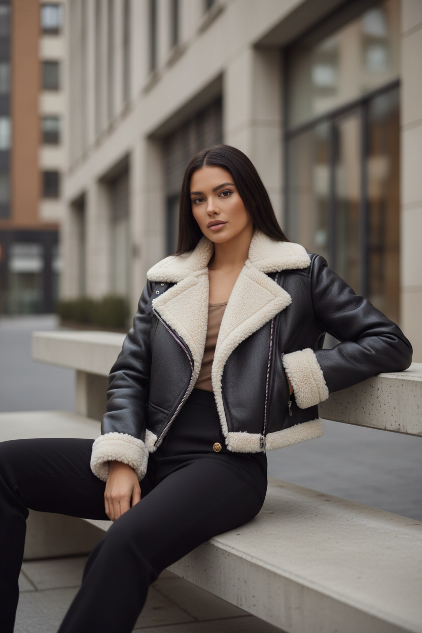 Chaqueta de Cuero Sintético Vintage - LÚVORA