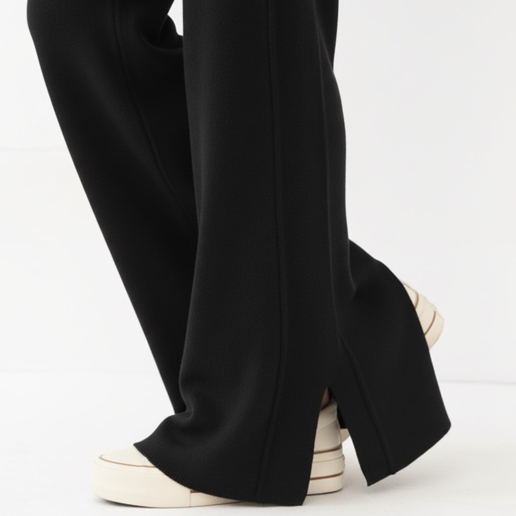 Pantalones de Cachemira de Pierna Ancha - LÚVORA