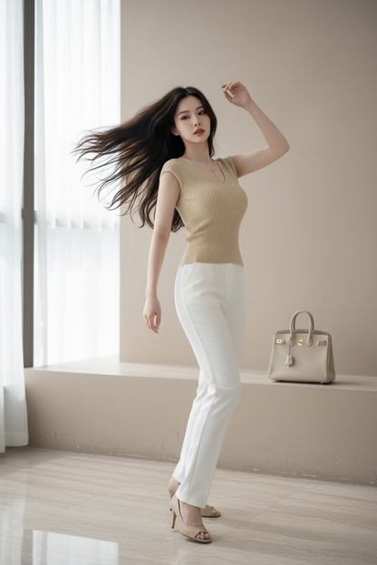 Camiseta de punto de manga corta - LÚVORA