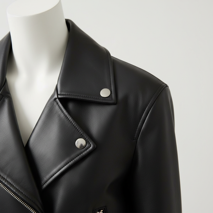 Chaqueta de Cuero Roja Elegante - LÚVORA