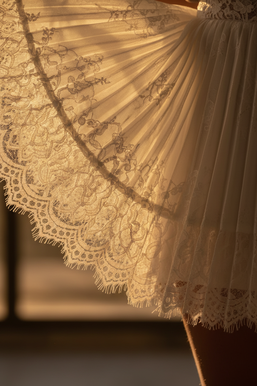 Falda Mini Encantadora Y2K con Encaje - LÚVORA