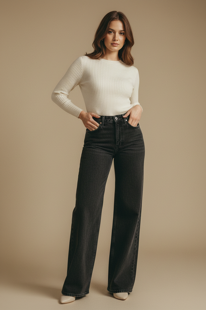 Pantalones Vaqueros Anchos Vintage Chic - LÚVORA