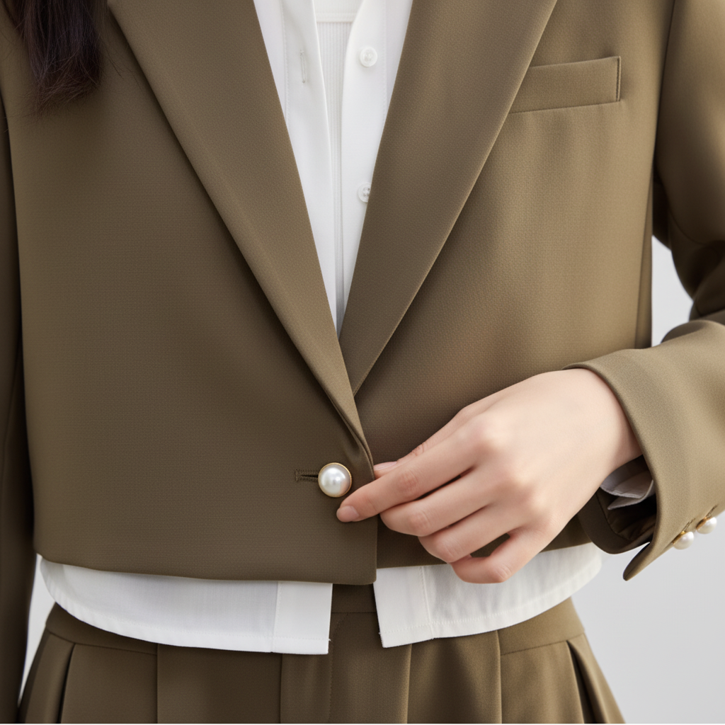 Blazer Chic de Mujer con Botón Perla - LÚVORA