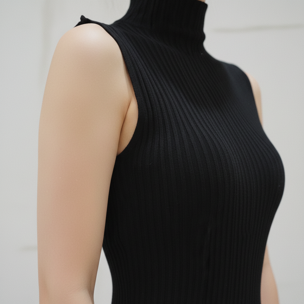 Top de Punto Cuello Alto Sofisticado - LÚVORA