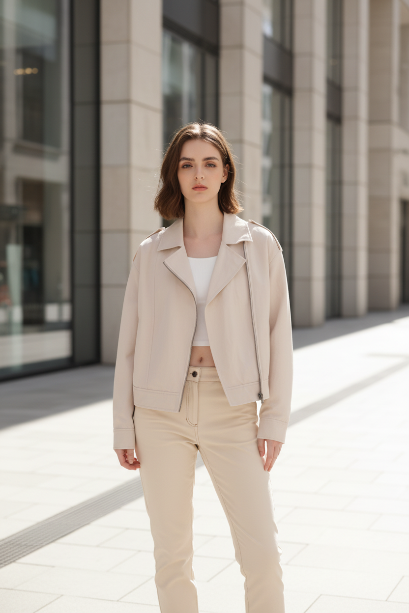 Abrigo Corto de Lino y Algodón Elegante - LÚVORA