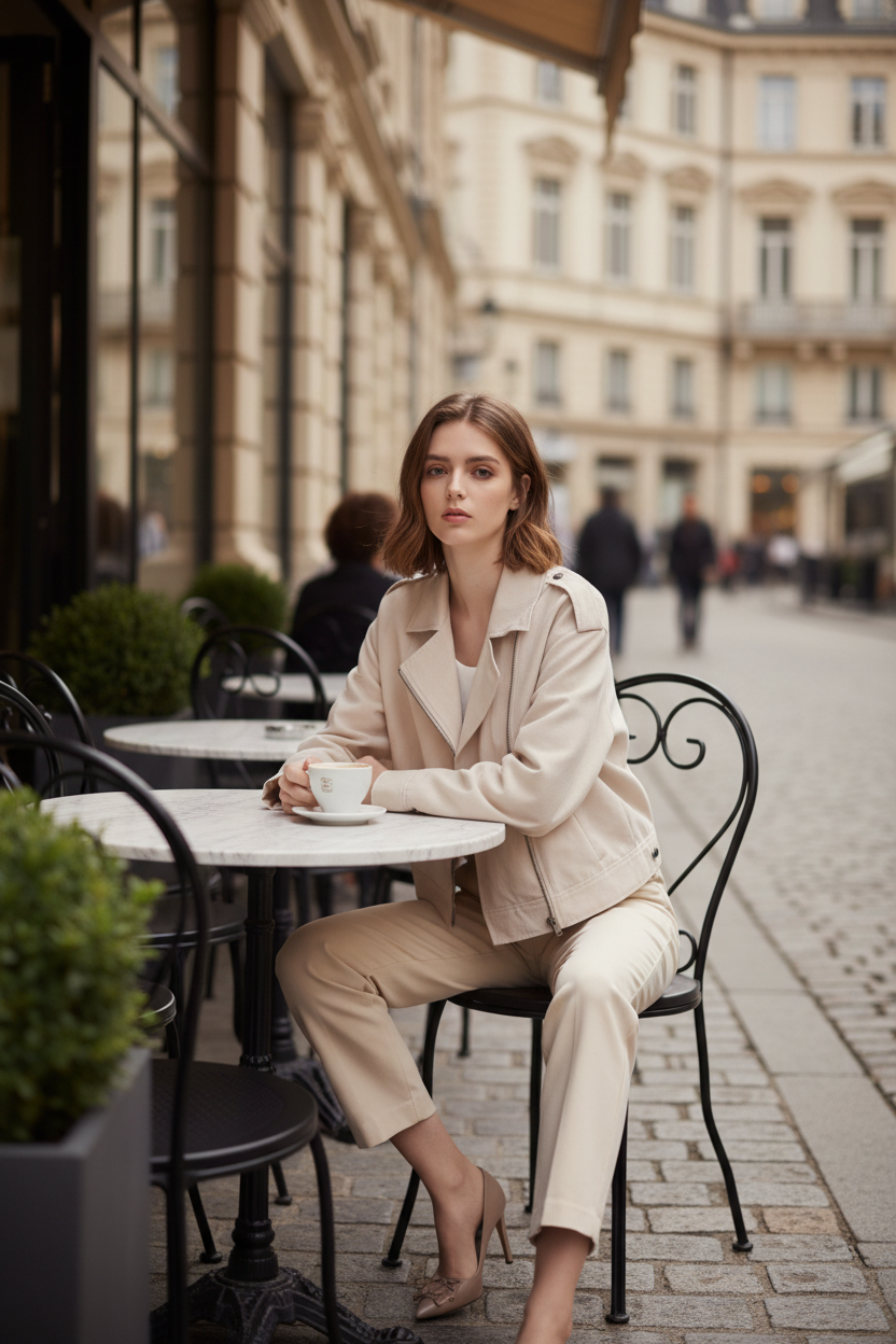 Abrigo Corto de Lino y Algodón Elegante - LÚVORA