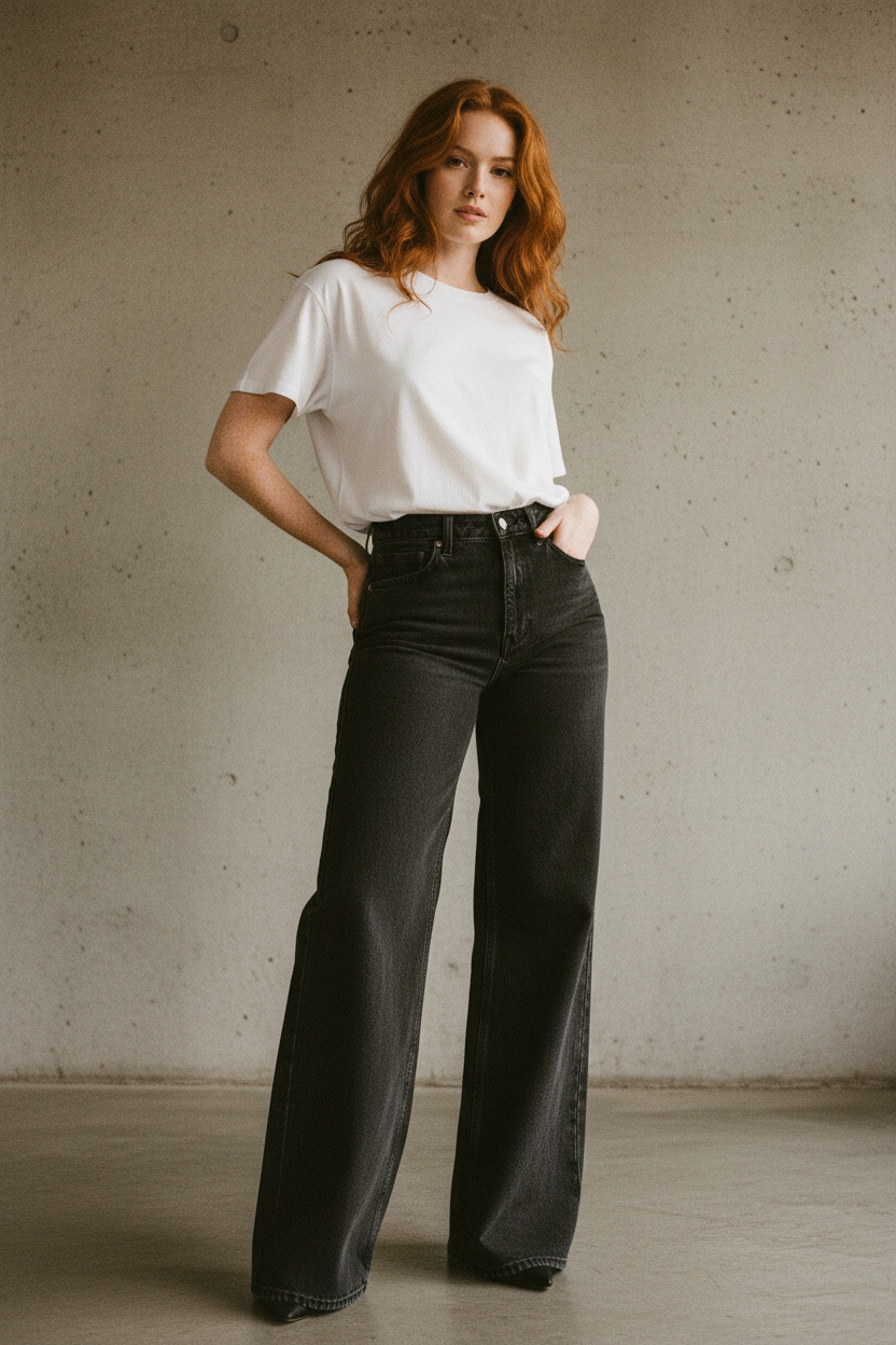 Pantalones Vaqueros Anchos Vintage Chic - LÚVORA