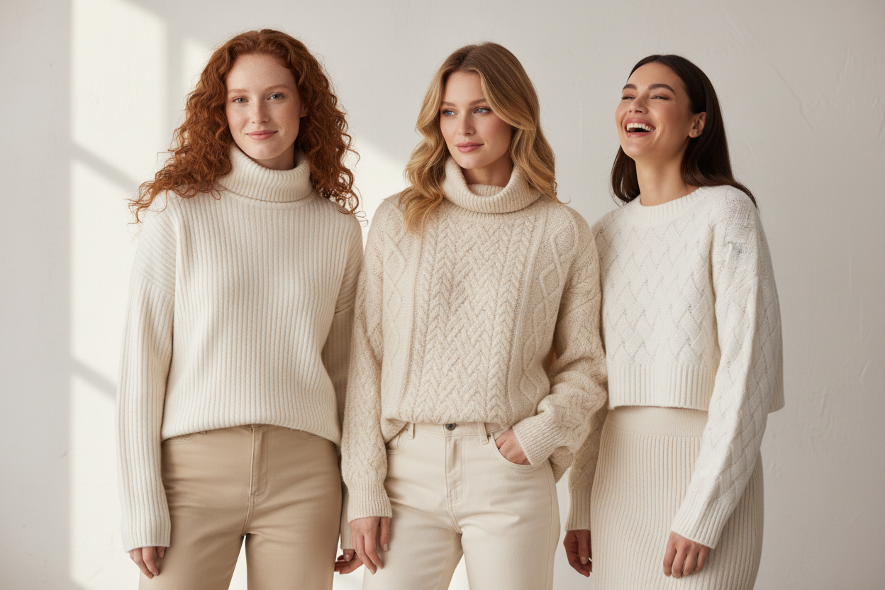 Suéter de Lana Merino con Cuello - LÚVORA