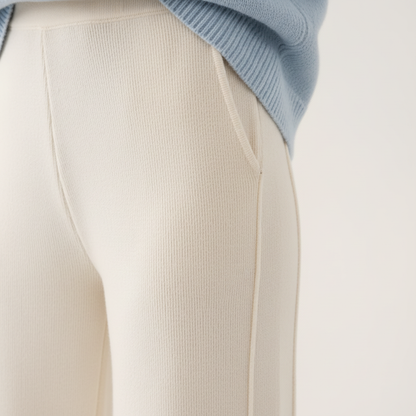 Pantalones de Cachemira de Pierna Ancha - LÚVORA