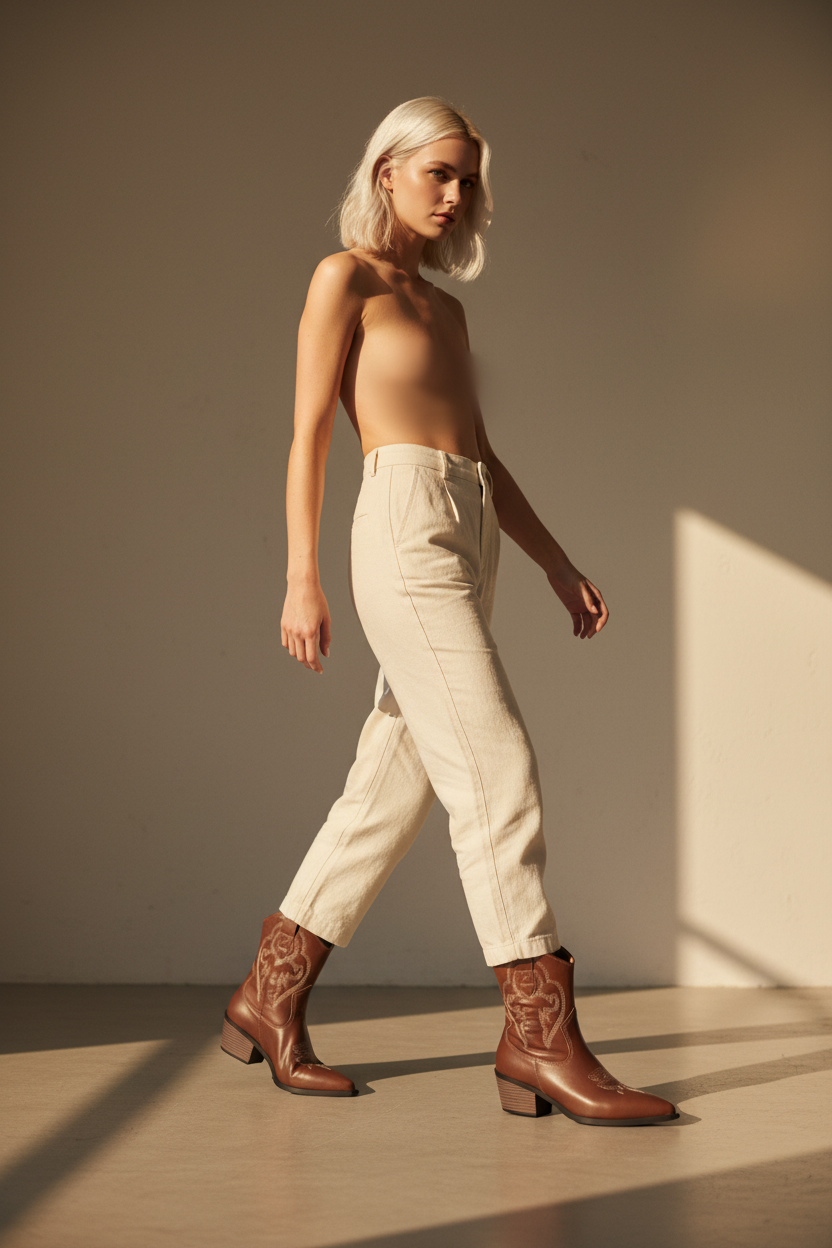 Botas Altas de Cuero Cowgirl Embrolladas - LÚVORA