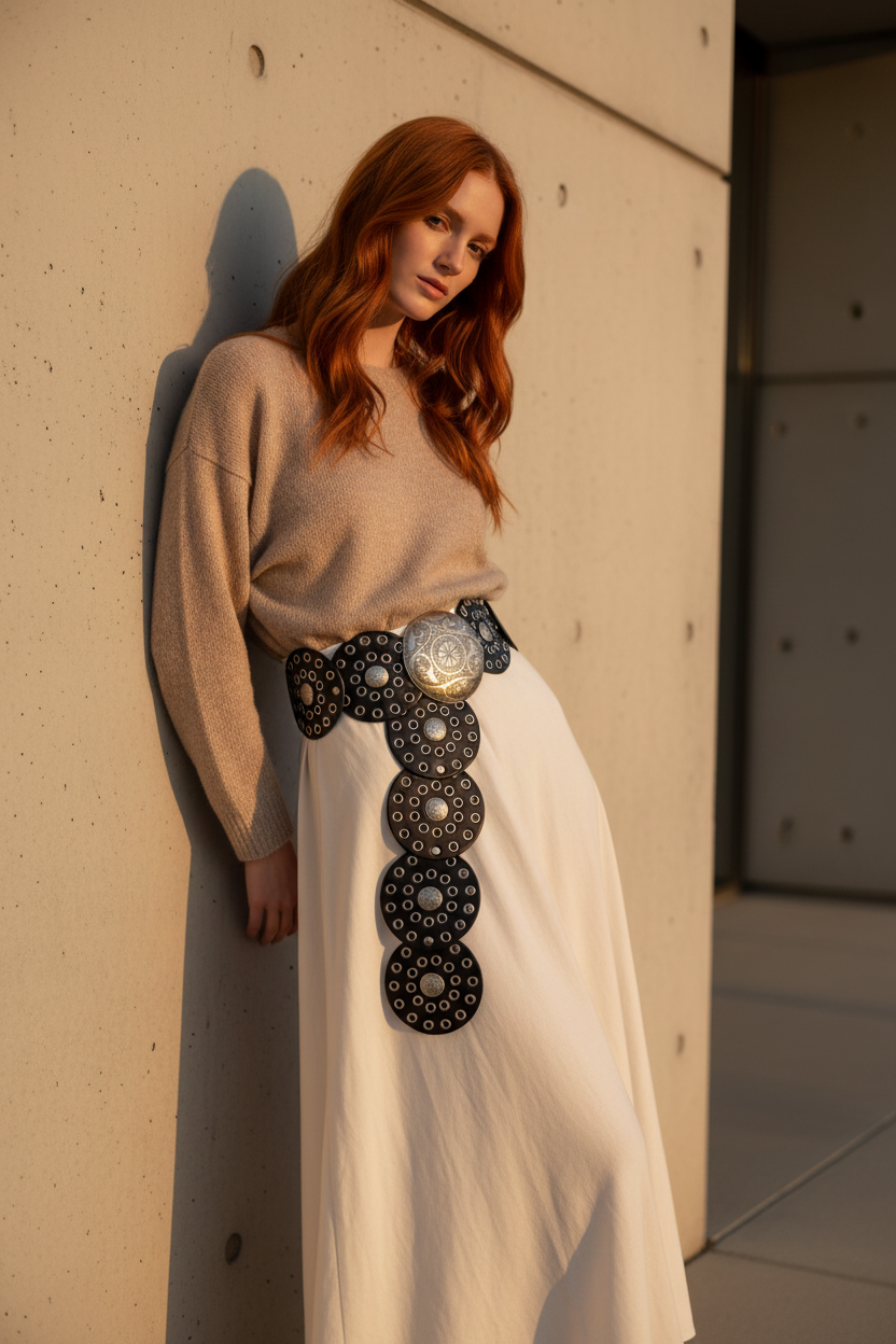 Cinturón Vintage Y2K con Remaches - LÚVORA