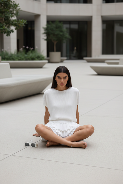 Falda Mini Rizada Estilo Coreano - LÚVORA