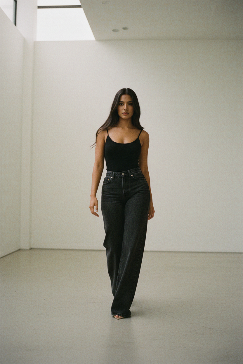 Pantalones Vaqueros Anchos Vintage Chic - LÚVORA