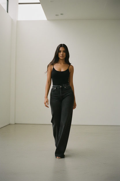 Pantalones Vaqueros Anchos Vintage Chic - LÚVORA