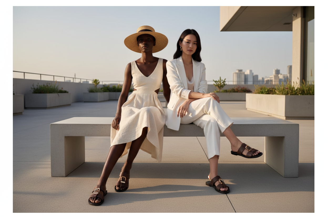 Sandalias Planas de Verano con Hebilla Metálica - LÚVORA