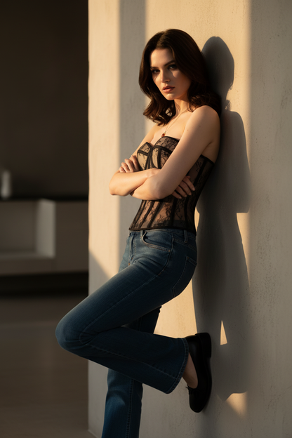 Corpiño de Encaje Sin Tirantes con Soporte - LÚVORA