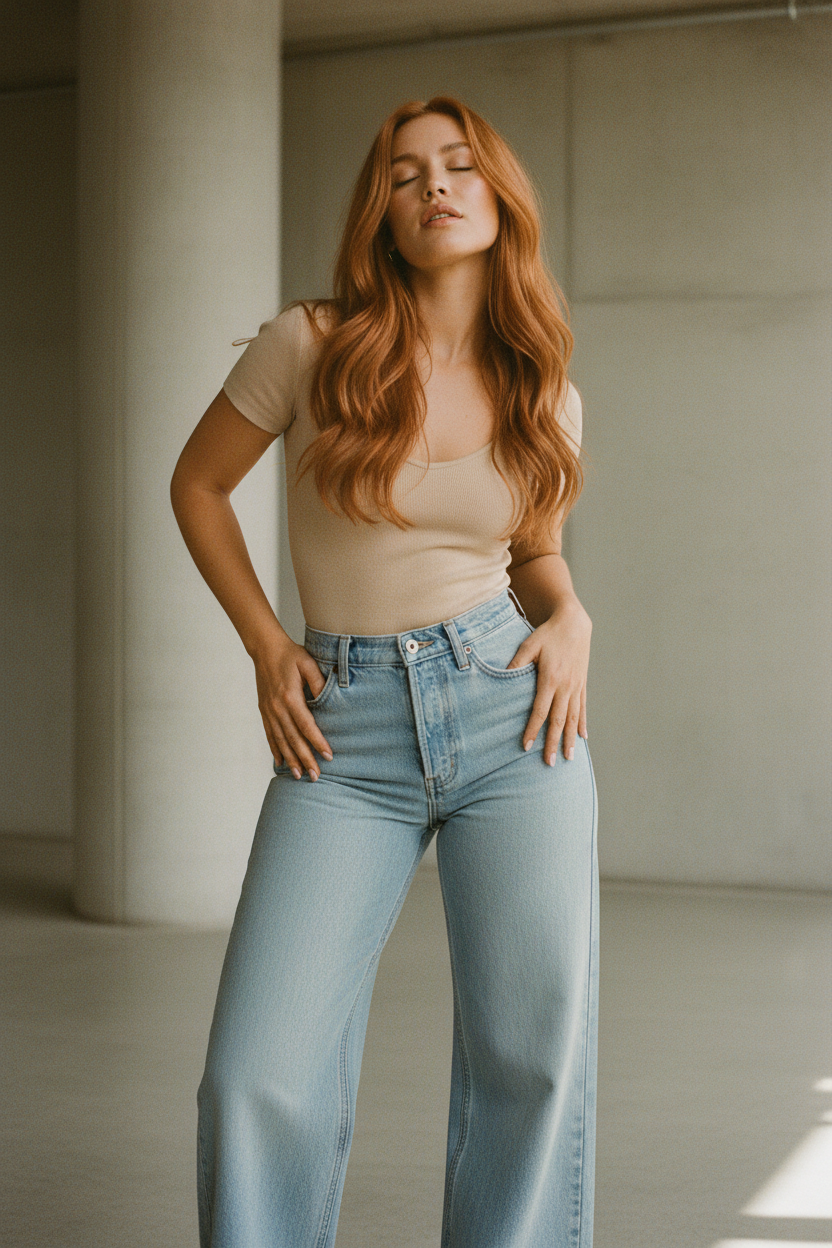 Pantalones Vaqueros Anchos Vintage Chic - LÚVORA